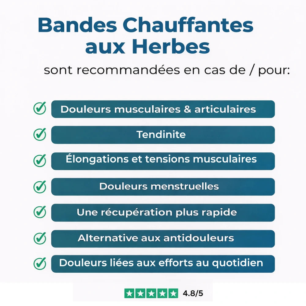 Bandes chauffantes à base de plantes par 5