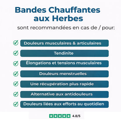 Bandes chauffantes à base de plantes par 5