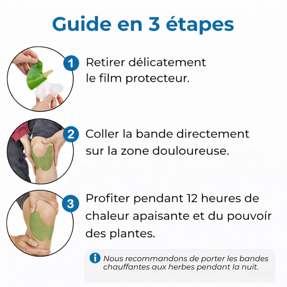 Bandes chauffantes à base de plantes par 5