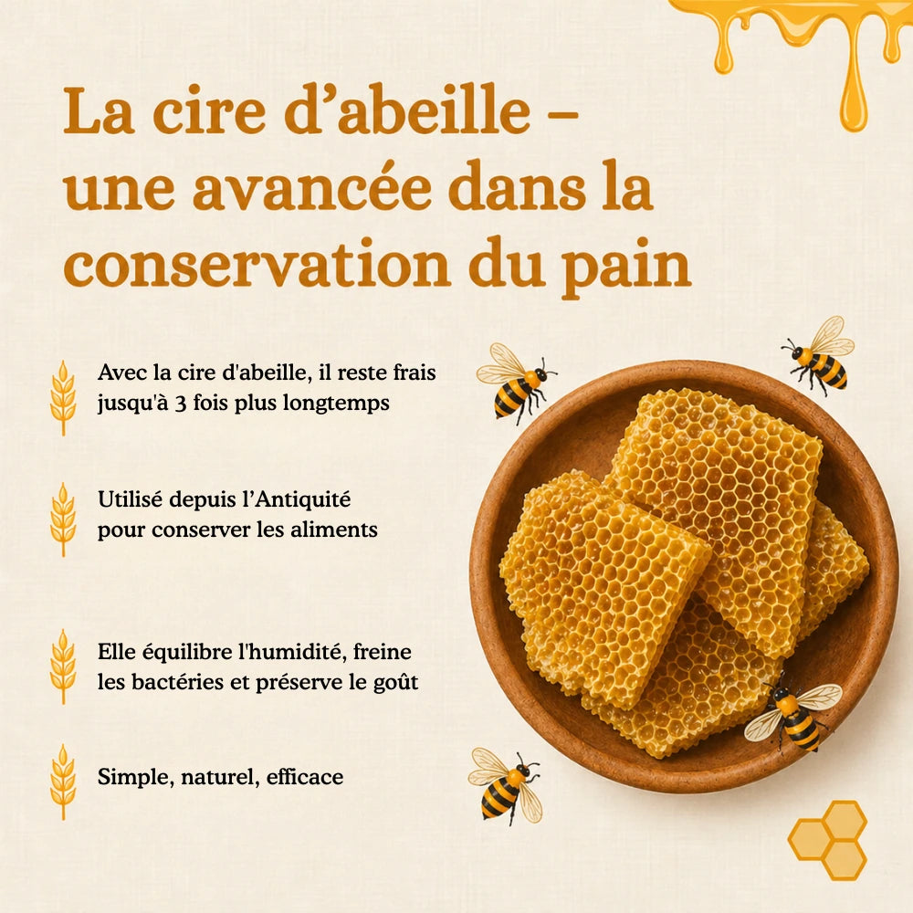 Sacs à pain premium 100 % coton-cire d'abeille - par Cosylis