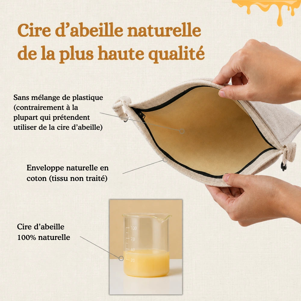 Sacs à pain premium 100 % coton-cire d'abeille - par Cosylis
