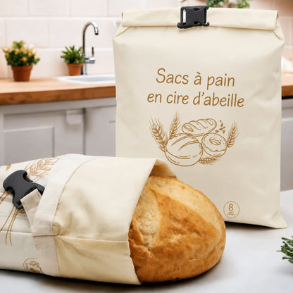 Sacs à pain premium 100 % coton-cire d'abeille - par Cosylis