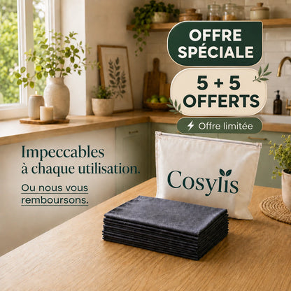 Lot de 5 Lavettes Microfibre Sanstrace™