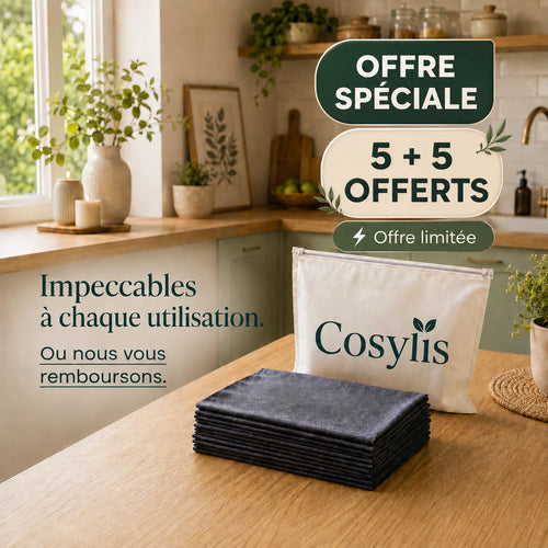 Lot de 5 Lavettes Microfibre Sanstrace™