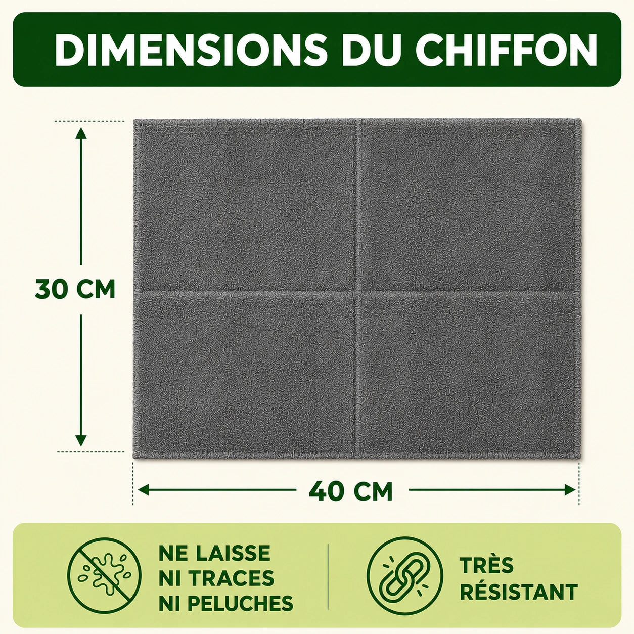 Lot de 5 Lavettes Microfibre Sanstrace™