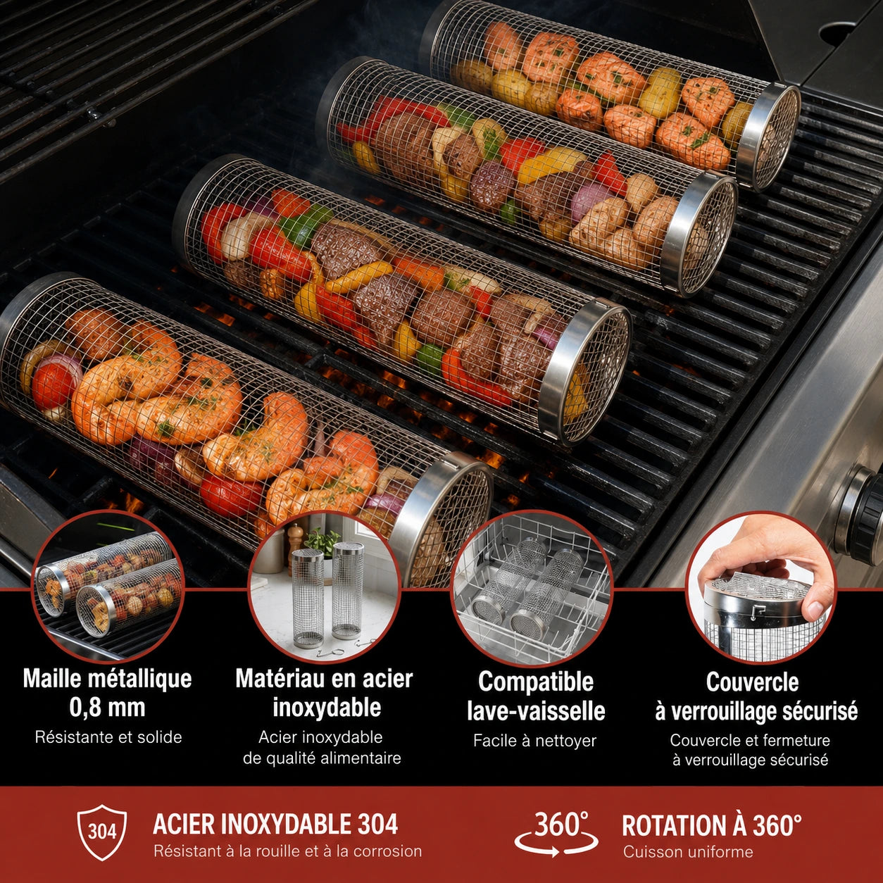 Panier à griller – Qualité supérieure, toujours parfaitement grillé
