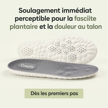 Semelles orthopédiques pour soulager les douleurs au talon et la fasciite plantaire.