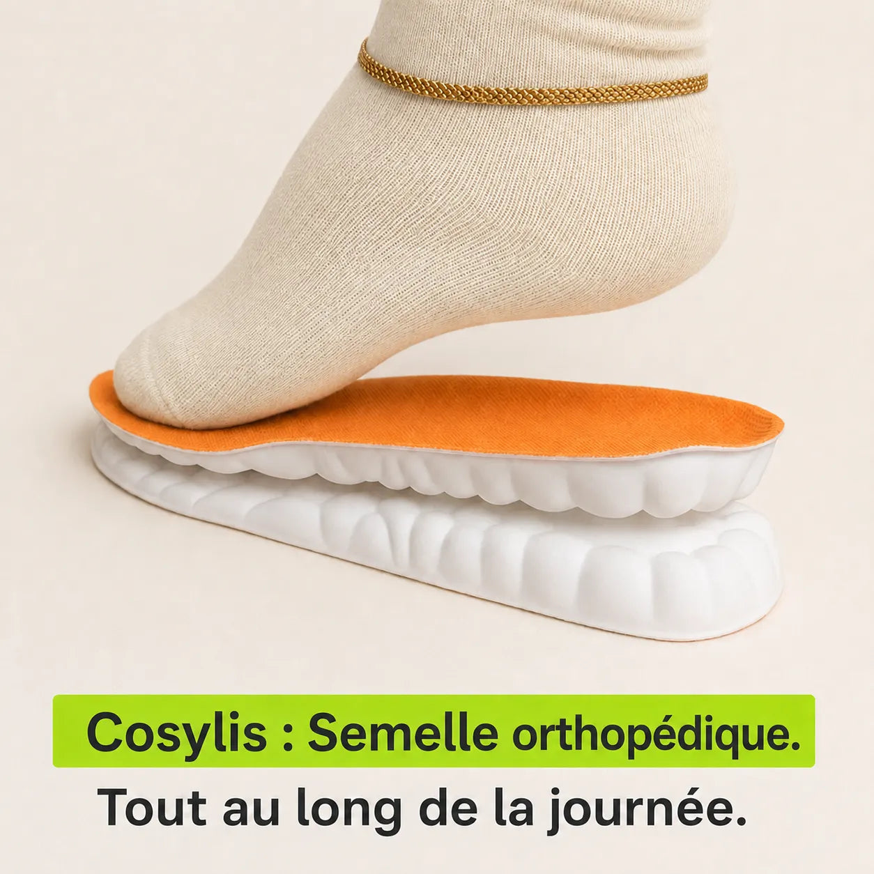 Semelles orthopédiques pour soulager les douleurs au talon et la fasciite plantaire.