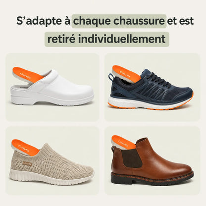 Semelles orthopédiques pour soulager les douleurs au talon et la fasciite plantaire.